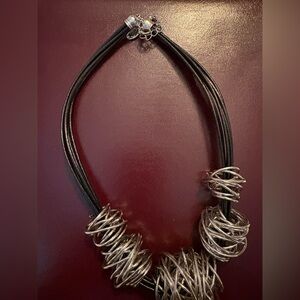 Chic Silver and Black Necklace